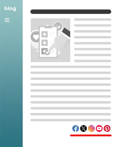 콜투액션 예시 블로그 SNS 공유 아이콘